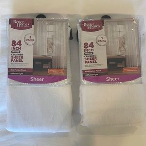 Better Homes 84” white crushed sheer panels